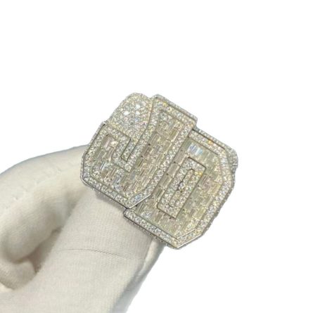 European And American Hip-Hop S925 Sterling Silver Mossanite Custom Men'S Ring Punk Fashion Alphanumeric Personality Ring - Image 5