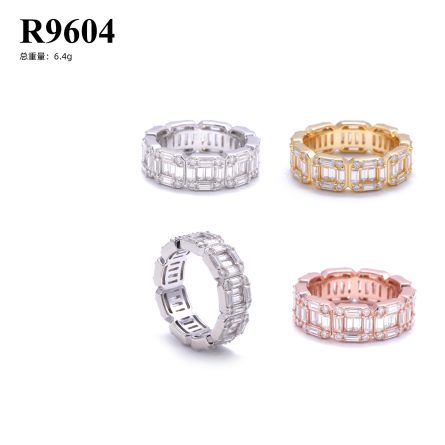 Border Hip-Hop New S925 Silver-Set Flat Line Cutting Moissanite Ring Men And Women Rings European And American Ring Rings - Image 5