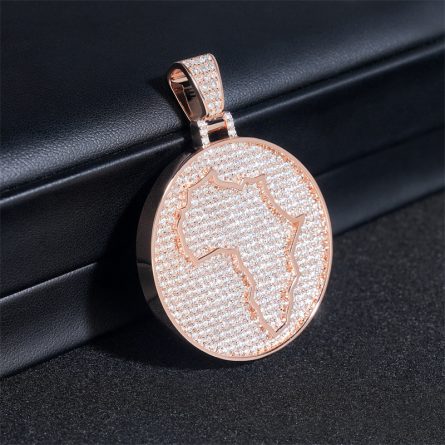 Diamond Hair Amazon New Map Pendant Mossanite Silver Hip-Hop All-Match Necklace Accessories Factory Direct Supply - Image 4