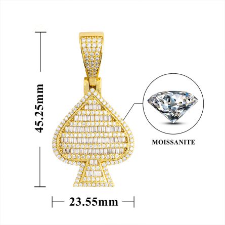 Wholesale New 925 Silver Mossanite Diamond Heart-Shaped Pendant Hip Hop Jewelry Through Single Stone Necklace - Image 5