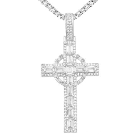 European and American hot-selling hip-hop real gold electroplated cross pendant copper inlaid with diamonds and zircon popular HipHop jewelry - Image 5