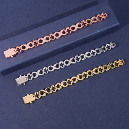 New Products Are Available, European And American Hip-Hop S925 Silver Mossanite Bracelet 13Mm Four-Leaf Clover Cuban Chain Handpiece - Image 3