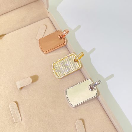 New European And American S925 Sterling Silver Inlaid With Mosan Shiny Rectangular Pendant Necklace Ins Trendy And Cool Hip-Hop Pendant - Image 3