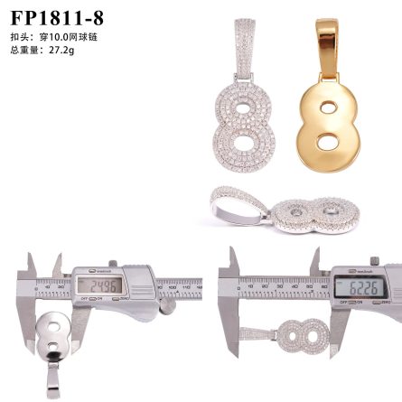 Hot Sale 0-9 Digital Pendant Personalized Hip-Hop 925 Silver Inlaid Moissan Can Be Worn Through 15Mm Wide Cuban Chain - Image 11