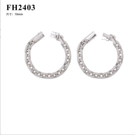 Diamond Hair New European And American 10Mm 8-Shaped Cuban Chain S925 Silver-Inlaid Mossanite Hip-Hop Trendy Men'S Bracelet Gra - Image 5