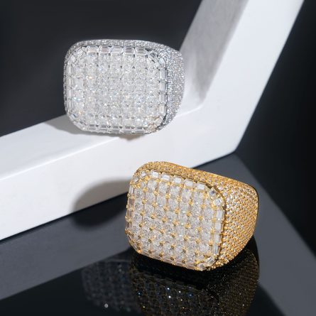 Aliexpress Hot Sale European And American Men'S Hip Hop Princess Fang Mosanite Stone Ring Hip Hop Rap S925 Silver Inlaid Diamond - Image 3