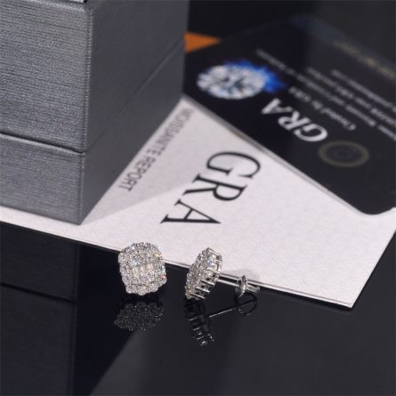 Manufacturer Wholesale Amazon 2025 New S925 Silver Moissanite Earrings Hip Hop Jewelry - Image 4