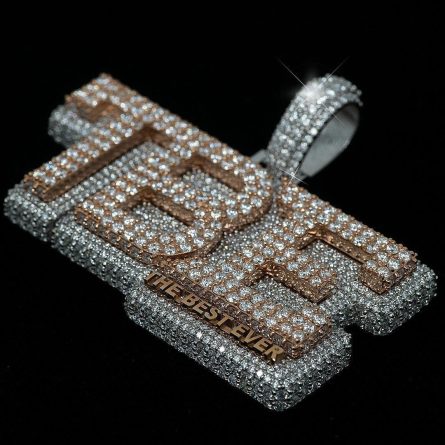 Tbe Letter Pendant European And American Foreign Trade Hip-Hop Pendant S925 Sterling Silver Mossanzircon Digital Trendy Accessories - Image 4