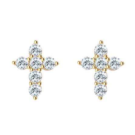 New Cross S925 Silver Hip-Hop Jewelry Df Moissan Earrings For Men And Women - Image 5