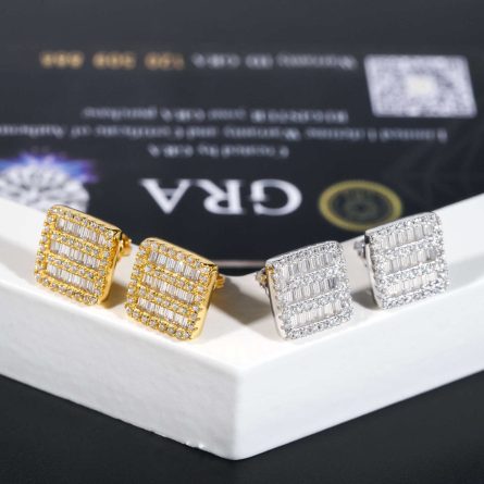 Hot-Selling New 925 Sterling Silver Inlaid With D Color Vvs Round Moissan Earrings European And American Men And Women Classic Earrings - Image 2