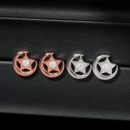 Diamond Hair S925 Silver Mossanite Moon Star New European And American Style Hot Selling Men And Women Suitable For Earrings Fashion Commuting - Image 4