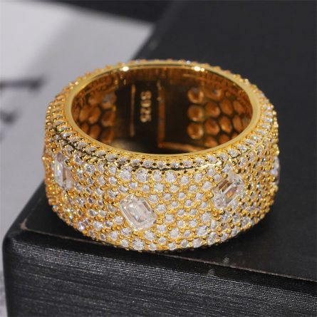 New Style Exaggerated And Full Ring Inlaid S925 Silver-Inlaid Mossanite European And American Men'S Ring - Image 4