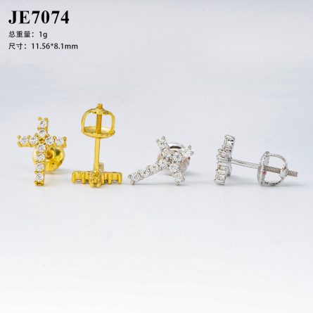 Amazon 2021 New Cross S925 Silver Hip-Hop Jewelry Df Moissan Earrings For Men And Women One-Piece Shipping - Image 5