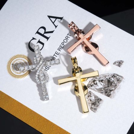 925 Silver Inlaid Moissanite European And American  Hip-Hop Cross Pendant - Image 3