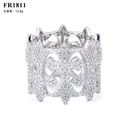 European And American Hip Hop Hip Hop Ring S925 Silver Inlaid D Color Moissanite Men'S And Women'S Fashion Trendy Ring - Image 5