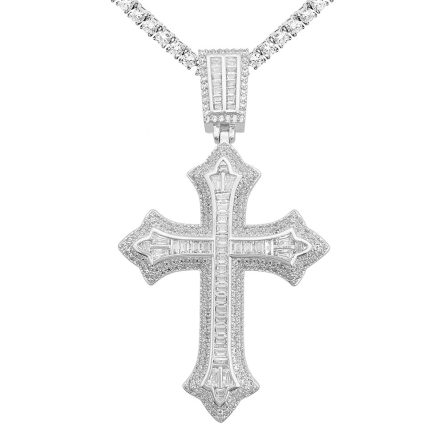 Hot Selling Hip-Hop Real Gold Electroplated Cross Pendant In Europe And The United States, Copper-Intact Diamond-Filled Zircon Popular Accessories Hiphop - Image 5
