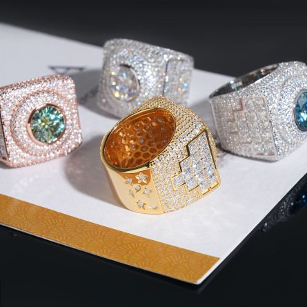 Hip-Hop European And American New S925 Silver-Intact Main Stone 4Ct Color Moissan Ring Men'S Trendy Jewelry Manufacturer Wholesale - Image 4