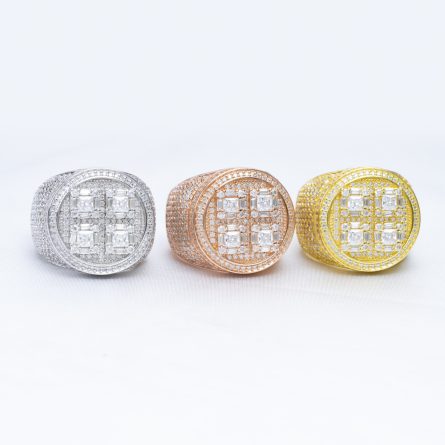 European And American Hip Hop Hip Hop Ring S925 Silver Inlaid D Color Moissanite Classic Fashion Trend Ring For Men And Women - Image 5