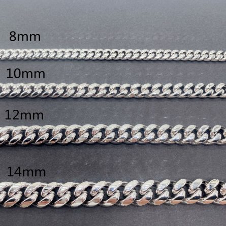European And American Hip-Hop New Style 8Mm 10Mm Stainless Steel Necklace Cuban Chain Inlaid With Sterling Silver Moissan Buckles Manufacturer Spot - Image 5