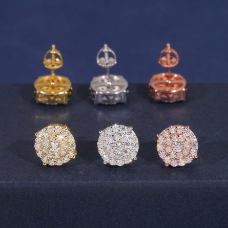 Diamond Hair  New Fashion Round Hip-Hop Jewelry For Men And Women 925 Silver Earrings Inlaid With Moissan Earrings - Image 4