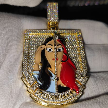 European And American Hip-Hop Style Jewelry S925 Sterling Silver Moissan Humanoid Cartoon Princess Colored Enamel Drop Glue Pendant Trend - Image 4