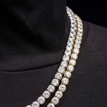 Hot Selling 8.0Mm Stainless Steel Tennis Chain Jewelry Micro-Set Single Stone Zircon Electroplated Men'S Hip-Hop Necklace - Image 4