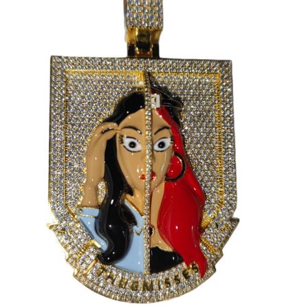 European And American Hip-Hop Style Jewelry S925 Sterling Silver Moissan Humanoid Cartoon Princess Colored Enamel Drop Glue Pendant Trend - Image 5