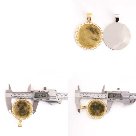 Trade Hot Sale Round Photo Frame S925 Silver Mossanite Hip-Hop Pendant Men And Women - Image 5