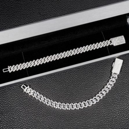 European And American Cuban Chain 12Mm Full-Inlaid Mossanite S925 Silver Diamond Cuban Chain Trendy Brand Necklace Accessories Hot Sale - Image 4