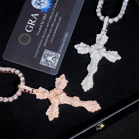 Diamond New Hip-Hop Pendant 925 Silver Mossanite Stone Cross Pendant Can Be Worn 8Mm Necklace Hot Sale - Image 3