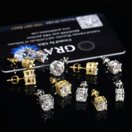 Diamond-Haired New Style Of Men And Women'S Micro-Set Moissanite Hip-Hop Earrings S925 Silver Earrings Inlaid Moissanite Earrings One-Piece Hairdressing - Image 4