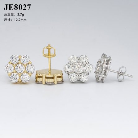 InsNew Men And Women 4Mm Hip-Hop Jewelry Vvss925 Sterling Silver Earrings Inlaid With Moissan Earrings One-Piece Shipping Generation - Image 5