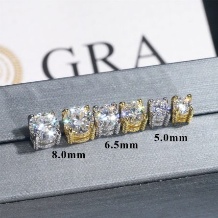 Diamond-Haired New Style Of Men And Women'S Micro-Set Moissanite Hip-Hop Earrings S925 Silver Earrings Inlaid Moissanite Earrings One-Piece Hairdressing - Image 2
