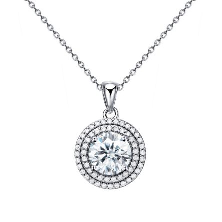 Round Bag 2 Carat Mossan Naked Diamond Pendant Spot Silver Gold-Plated Over-Diamond Pen With Certificate Black Card For Women - Image 5