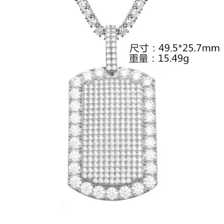Hot S925 Silver Inlaid Mosan Rectangular Pendant Hip Hop Jewelry Pendant Necklace Can Be Through 4Mm Tennis Chain - Image 5
