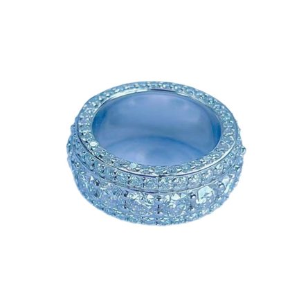 European And American Hot-Selling S925 Silver Mossanite Ring Full Diamond Hip Hop Solid Ring Trendy Diamond Ring Fashion Men And Women - Image 5