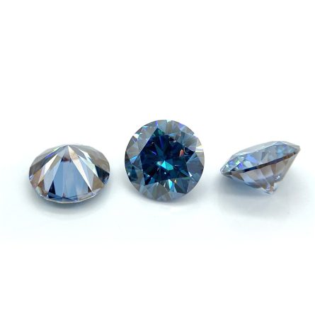Round colored moissanite original sapphire blue moissanite loose stone ring face 3EX cut one diamond one certificate one waist code - Image 5
