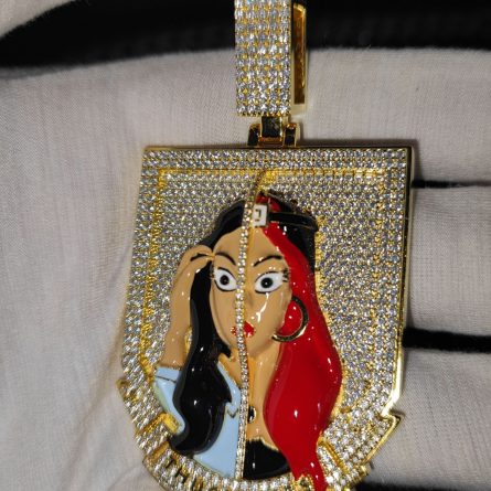 European And American Hip-Hop Style Jewelry S925 Sterling Silver Moissan Humanoid Cartoon Princess Colored Enamel Drop Glue Pendant Trend - Image 3