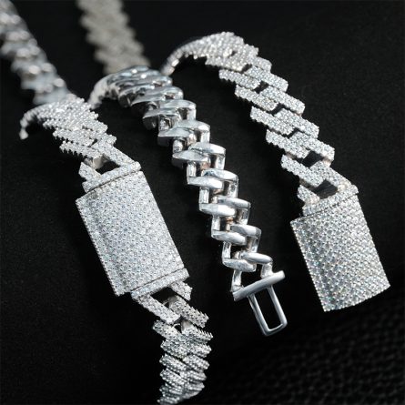 European And American Cuban Chain 10Mm Full-Inlaid Mossanite S925 Silver Diamond Cuban Chain Trendy Necklace Accessories Hot Sale - Image 3