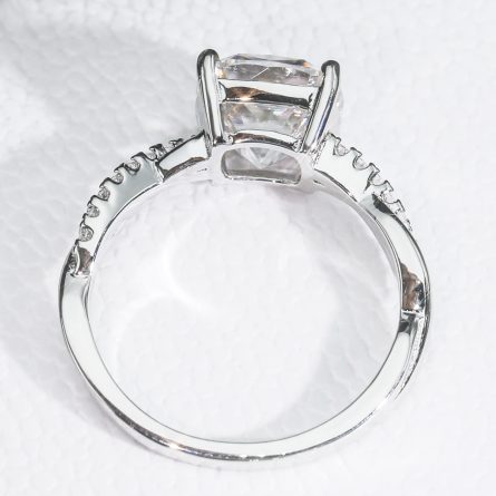 Marriage And Proposal Ring 925 Silver Girls High-End Accessories Moissanite Cushion 3 Carat Diamond Ring Spot Wholesale - Image 3