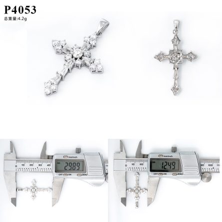 Direct Supply S925 Silver Platinum D Color Moissanite Cross Pendant With Twisted Chain Sweater Chain - Image 5