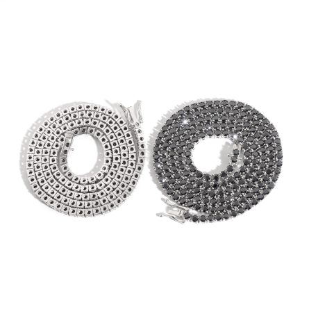 Manufacturer Spot 3Mms925 Silver-Inlaid Black Moissanite Single-Row Tennis Necklace Hip-Hop Accessories Can Be Tested For Diamond Pen - Image 5