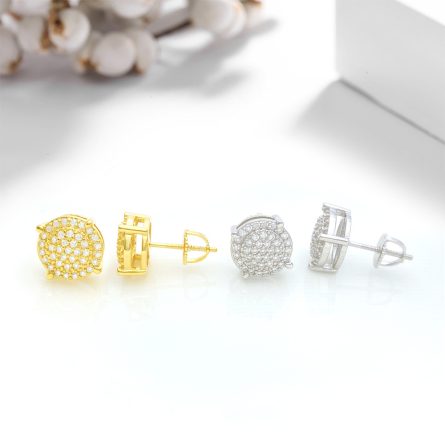 Amazon Wholesale Hip-Hop Mossan Diamond 925 Sterling Silver Earrings, Men And Women'S Personality Trend Hip-Hop Earrings - Image 3