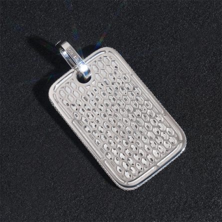 Diamond New Rectangular Tag Pendant 925 Silver Mossanite Stone Full-Inlaid Wearable 8Mm Necklace Accessories Exclusively For Foreign Trade - Image 3