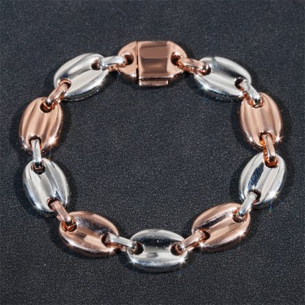 European And American Cross-Border 13Mm Hip-Hop Bracelet 925 Silver Necklace Trendy Brand Personality Mossanite Pig Nose Cuban Chain Bracelet - Image 4