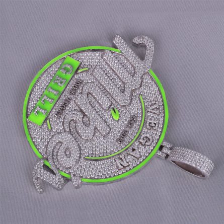 European And American Hip-Hop Style Pendant S925 Sterling Silver Mosanthemum Men'S Letter Pattern Men'S Jewelry Commemorative Plaque Tag - Image 3