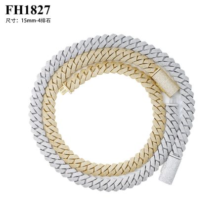 European And American Hot Selling 15Mm Four-Row Stone Full Of Mossanite Stone S925 Silver Cuban Chain Hip-Hop Trendy Necklace - Image 5