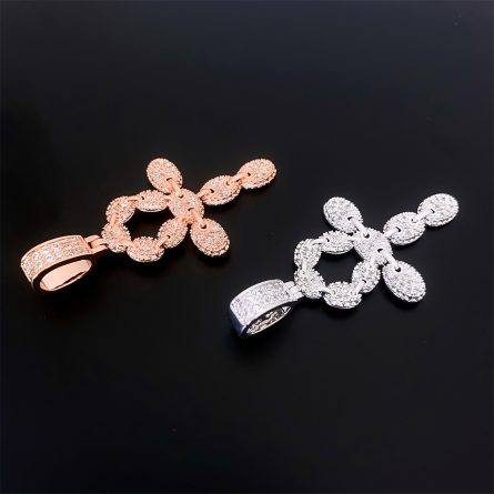 European And American Diamond Hip Hop Copper Inlaid 5A Zircon Cross Pendant Necklace Jewelry Can Be Through Single Stone Chain - Image 3