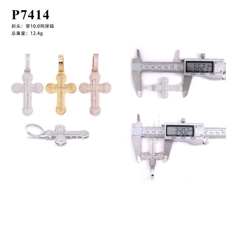 Diamond Jewelry New European And American S925 Silver Mosanite Cross Pendant Second-Pass Diamond Pencil Can Be Passed Through Tennis Chain - Image 5