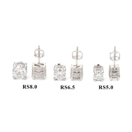 Diamond-Haired New Style Of Men And Women'S Micro-Set Moissanite Hip-Hop Earrings S925 Silver Earrings Inlaid Moissanite Earrings One-Piece Hairdressing - Image 5